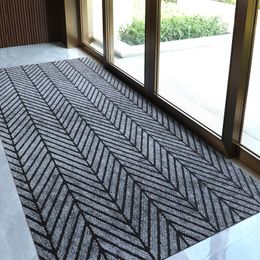 Carpet Large Long Thin Doormat for Mall Entrance Outdoor Indoor Striped Gray Coffee Kitchen Area Rugs Anti Slip Floor Mats 230131