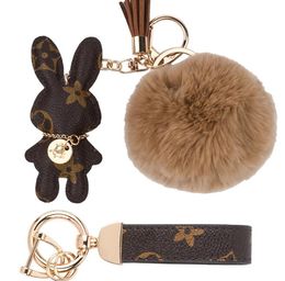 Presbyopia Rabbit puppy keychain Bag Pendant Charm - 20 Styles of Cute PU Leather Animal Key Accessories for Fashionable Gifts