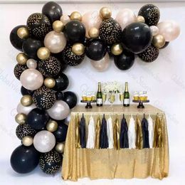 Party Decoration Pearlized Gold And Black Balloon Arch Garland 2023 Year Latex Ballons For 40th 50th Birthday