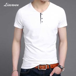 Men's T-Shirts Liseaven Men's Solid Colour T-Shirts 2019 Cotton T Shirt Short Sleeve Tee Shirts for Man Clothing Y2302