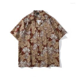 Men's Casual Shirts Summer Shirt Sunflower Three Colour Short Sleeve Printed Retro Hawaiian Style Loose Unisex ShirtMen's Dway22