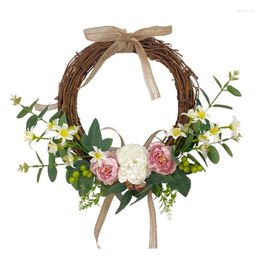 Decorative Flowers Artificial Flower Wreath For Creative Hanging Pendant Easter Spring Shopping Drop