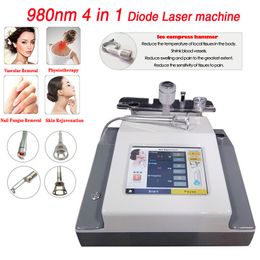 4 in 1 980nm Diode Laser Vascular Spider Vein Removal Acne Treatment Skin Rejuvenation Physiotherapy Pain Relief Laser Beauty Machine