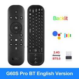 G60S Pro BT Voice Remote Control 2.4G Wireless Air Mouse Wireless Gyroscope IR Learning for Computer TV Projectors Accessories