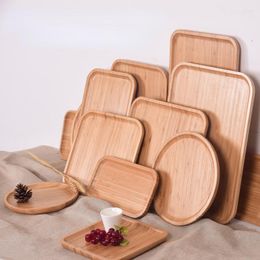 Plates Bamboo Simple Tray Restaurant Fast Plate El Round Tea Home Rectangular Fruit Decoration