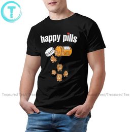 Men's T-Shirts Pomeranian T Shirt Happy Pills T-Shirt Fashion Print Tee Shirt Short-Sleeve Awesome Cotton Male 4xl Tshirt Y2302