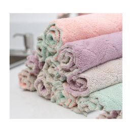 Cleaning Cloths Water Absorption Antigrease Dish Cloth Microfiber Color Washing Towel Magic Kitchen Wi Rags Dbc Drop Delivery Home G Dhskv