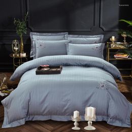 Bedding Sets 2023 Oriental Embroidery Set Jacquard Bed Linen Egyptian Cotton Duvet Cover El Style Home Textile Bedclothes Bedsprea