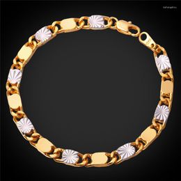 Link Bracelets Men's Gift Fashion Italy Jewelry Mix Color Gold 20CM Two-Tone Bracelet For Women H1411