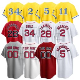 Custom 34 David Ortiz Trevor Storey 2023 Baseball Jersey Martinez Ted Williams Xander Bogaerts Enrique Hernandez Rafael Devers Chris Sale Alex Verdugo Plawecki