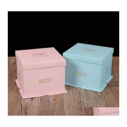 Cake Carriers Colorf Packing Boxes Clear Window Wedding Birthday Chirstmas Favour Chocolate Candy Gift Event Box Case Customised Vt18 Dhbhj