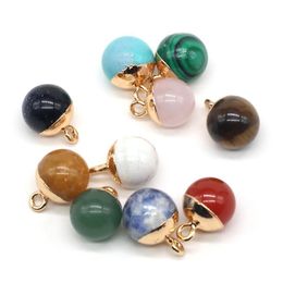 Charms Delicate Round Natural Stone Ball Chakra Teardrop Shape Pendant Rose Quartz Healing Reiki Crystal Finding Diy Necklac Dhgarden Dhgkf