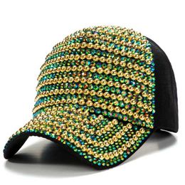 Ball Caps 2022 New Women Rhinestone Female Baseball Cap men's Diamond Cap Girls Snap Back Gorras Spring Summer Unisex Hip Hop Sun hat G230201