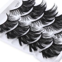 False Eyelashes 5 Pairs 22mm Faux Mink 5D Fluffy Thick Lashes Wispies Volume Makeup Extension Dramatic Soft Handmade Lash