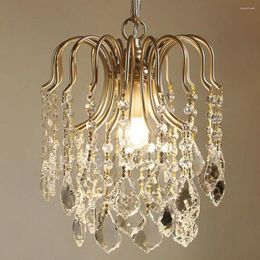 Pendant Lamps American Crystal Lamp Small French Aisle Chandelier Restaurant Corridor Bedroom Entrance Light