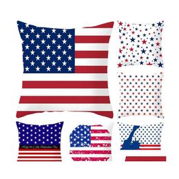 Party Decoration Independence Day Pillowcase Decorative Sofa Cushion Case Bed Pillow Er Jy 4Th Car Polyester Drop Delivery Home Gard Dhsdg