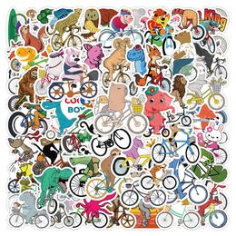 50PCS Animals Riding Bicycle Stickers for Laptop Water Bottle Cute Funny Bike Animals W1463