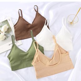 Yoga Outfit Women's Seamless Bra Ice Silk Gym Tops Girl Sleep Underwear Push Up Lingerie Bralette Sports Top Vest Woman Gymwear