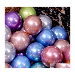 Party Decoration 30Pcs 5/12Inch Metal Latex Balloon Rose Gold Sier Baby Shower Globos Happy Birthday Wedding Kids Toys Drop Delivery Dhvsu