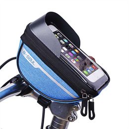 Panniers s Cycling Frame Front Top Tube Handlebar Bicycle Bag Waterproof Mobile Touch Phone Screen Case MTB Bike Accessories 0201