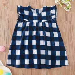 Girl's es Summer Toddler Baby Girl Cotton Plaid Children Dress Clothes