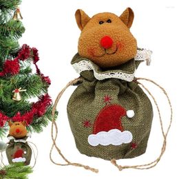 Christmas Decorations Gift Bags Cute Santa Claus Reindeer Doll Candy Bag With Drawstring For Birthday Holiday Home Part