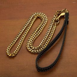 Dog Collars Durable Convenient Outdoor Traction Leash Pet Supplies Metal Stainless Steel Chain Safe For