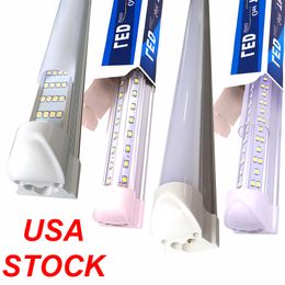 V-Shaped T8 Integrated warm white cold white color 4ft 5ft 6ft 8ft Cooler Door Led Tubes light Double Sides SMD2835 Led shop lights