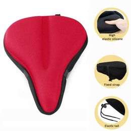 Saddles Wide Thicken Cycling Saddle Soft Comfortable Silicone MTB Road Bike Seat 3D Gel Pad Cushioned Bicycle Parts 0131