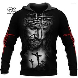 Men's Hoodies & Sweatshirts PLstar Cosmos Christian Catholic Jesus God Guard Retro Tracksuit Funny 3Dprint Men/Women Fashion Harajuku Pullov