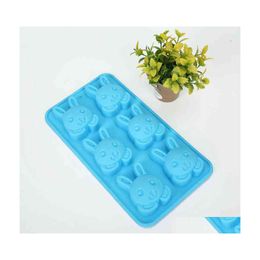 Baking Moulds 6 Holes Silica Gel Rabbit Cake Mods Rabbits Shape Sile Bread Pan Round Mould Muffin Cupcake Pans Vtmtl1515 Drop Deliver Dhfyi