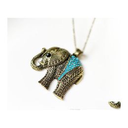 Pendant Necklaces Fashion Jewelry Vintage Elephant Necklace Sweater Drop Delivery Pendants Dhpsu