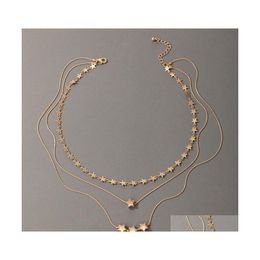 Pendant Necklaces Trendymtilayers 3 Layers Bohemia Style Stars Pendants Choker Women Necklace Jewelry Gift 3368 Q2 Drop Delivery Dhend