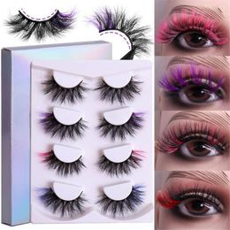 False Eyelashes Mix Color Cosplay Lashes Makeup Colored Mink With