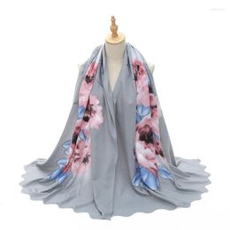 Scarves Oversize Fashion Cashmere Women FLOWER Print Scarf Winter Warm Shawl Wraps Bandana Pashmina Female Foulard Laser Sides