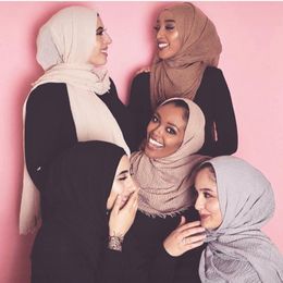Scarves 2023 Winter Women Scarf Fashion Solid Soft Long Hijab Lady Shawls Wraps Neck Warm Hijiabs Foulard Femme Head Scarfs