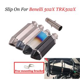 Motorcycle Exhaust System Slip On For Benelli Trk 502X Pipe Middle Connector Connection Tip Muffler