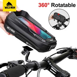 Panniers s WILD MAN NEW Holder 360°Rotatable Bicycle Handlebar 6.9in Waterproof Phone Touchscreen Bag Bike Accessories 0201