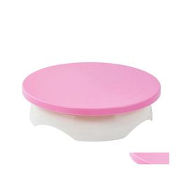 Baking Pastry Tools 1Pc Creative Rotating Cake Turntable Detachable Nonslip Plastic Stand Turner Table Diy Accessories Drop Delive Dhdg8