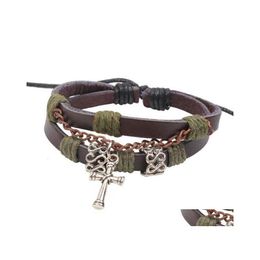 Charm Bracelets Leather Bracelet Infinity Charms Bangles Drop Delivery Jewelry Dhwle