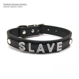 Chokers Sexy Letters SLAVE Choker Collar Customised Necklace Jewellery Men Women DIY Custom Name Cosplay Costume Party Chocker 230131