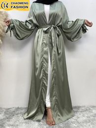 Ethnic Clothing Chaomeng Musulman De Mode Satin Abaya Ramadan Turkey Kaftan Islam Muslim For Women Kimono Caftan Marocain Modest Robe