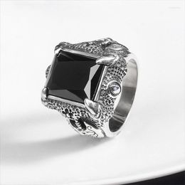 Cluster Rings YYSUNNY Retro Axe Dragon Claw 925 Sterling Silver For Men Memorial Day Ring Inlaid Zircon Vintage Punk Jewellery Party Gift