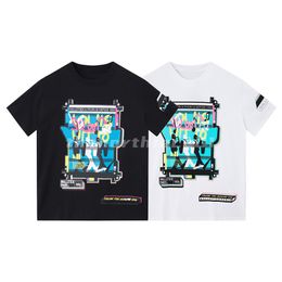 Design Luxury Fashion Brand Mens T Shirt Band Letter Print Short Sleeve Summer Loose T-shirt Top Black White Asian Size S-2XL