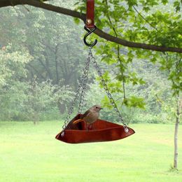 Other Bird Supplies Feeder Hanging Pu Leather Tray Wild Feeders For Outside Garden Decor Tree Decorations P1