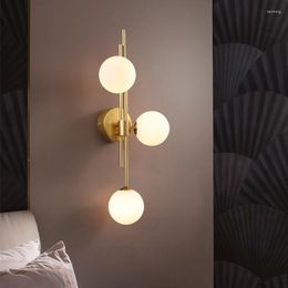 Wall Lamp Modern Minimalist Glass Decorative Gold Lustre LED Indoor Lighting Bedroom Bedside Living Room Background Salon