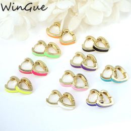 Hoop Earrings Punk Enamel Heart For Women Girls Mini Gold Cute Earring 2023 Brincos Female Fashion Jewelry & Huggie