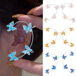 Backs Earrings 2Pcs Sequin Luminous Butterfly Ear Clip Hanging Personalised For Glow In The Dark Clips Without Piercing