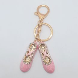 New Ballet Shoes Key Chain Diamond Boots Metal Keychains Pendant Cute Creative Small Gift