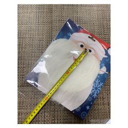 Other Festive Party Supplies Christmas Santa White Fake Beard Claus Moustache Whiskers Unisex Fancy Dress Xmas Cosplay Stage Perfor Dhpce